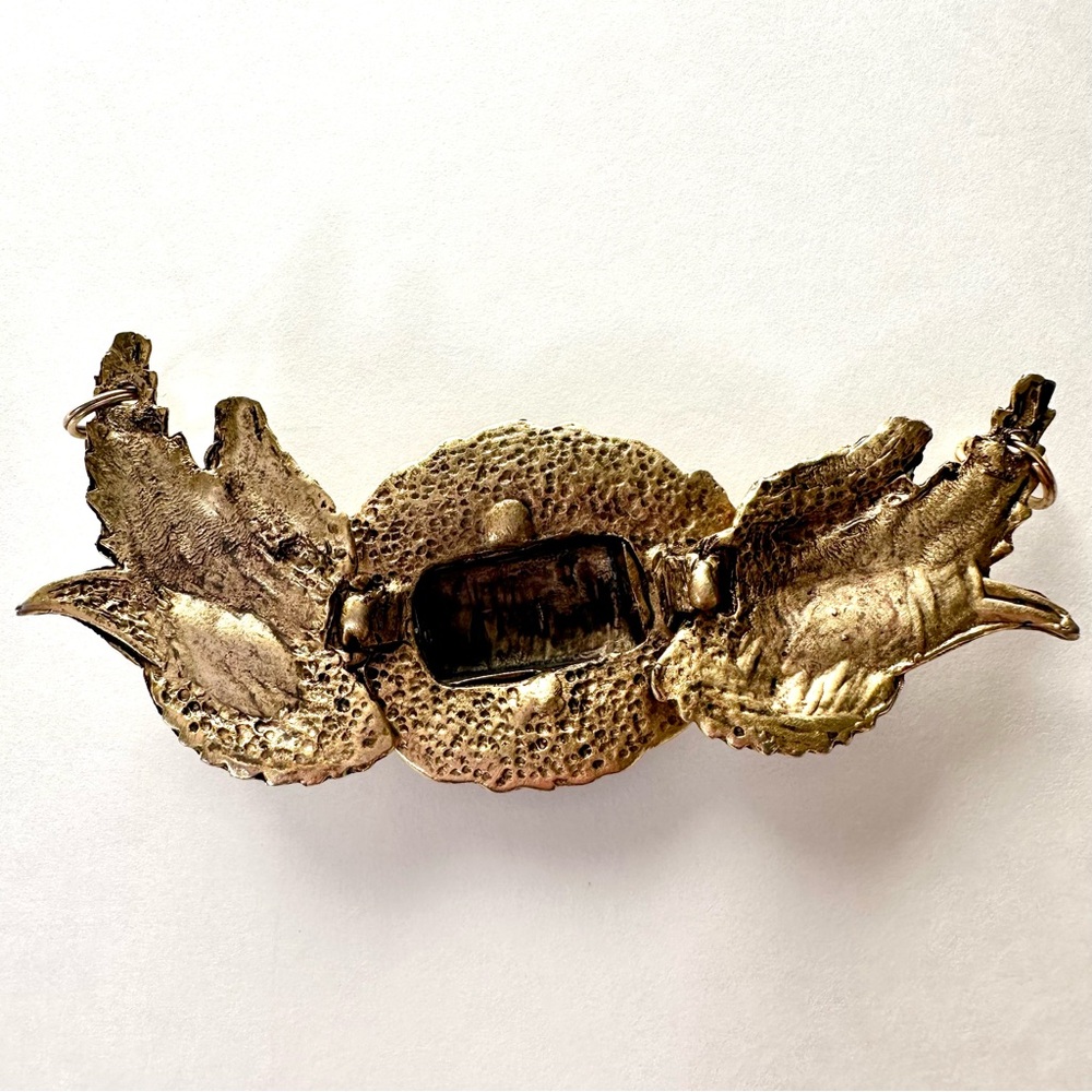 Gold 2d Moveable Wings Large Statement Necklace C… - image 5